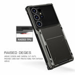 Til Samsung Galaxy S26 Ultra Etui PC + TPU Dobbeltlags Bagside Telefoncover med Kortholder