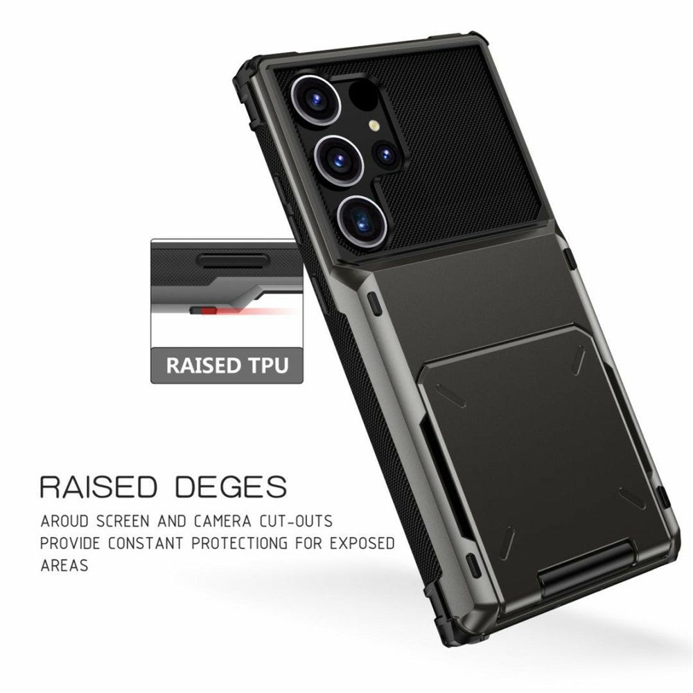 Til Samsung Galaxy S26 Ultra Etui PC + TPU Dobbeltlags Bagside Telefoncover med Kortholder