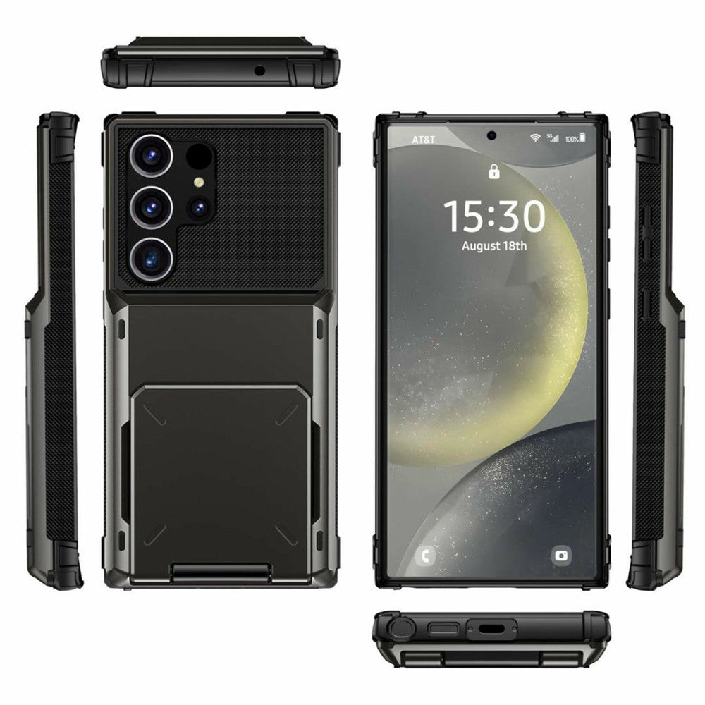 Til Samsung Galaxy S26 Ultra Etui PC + TPU Dobbeltlags Bagside Telefoncover med Kortholder