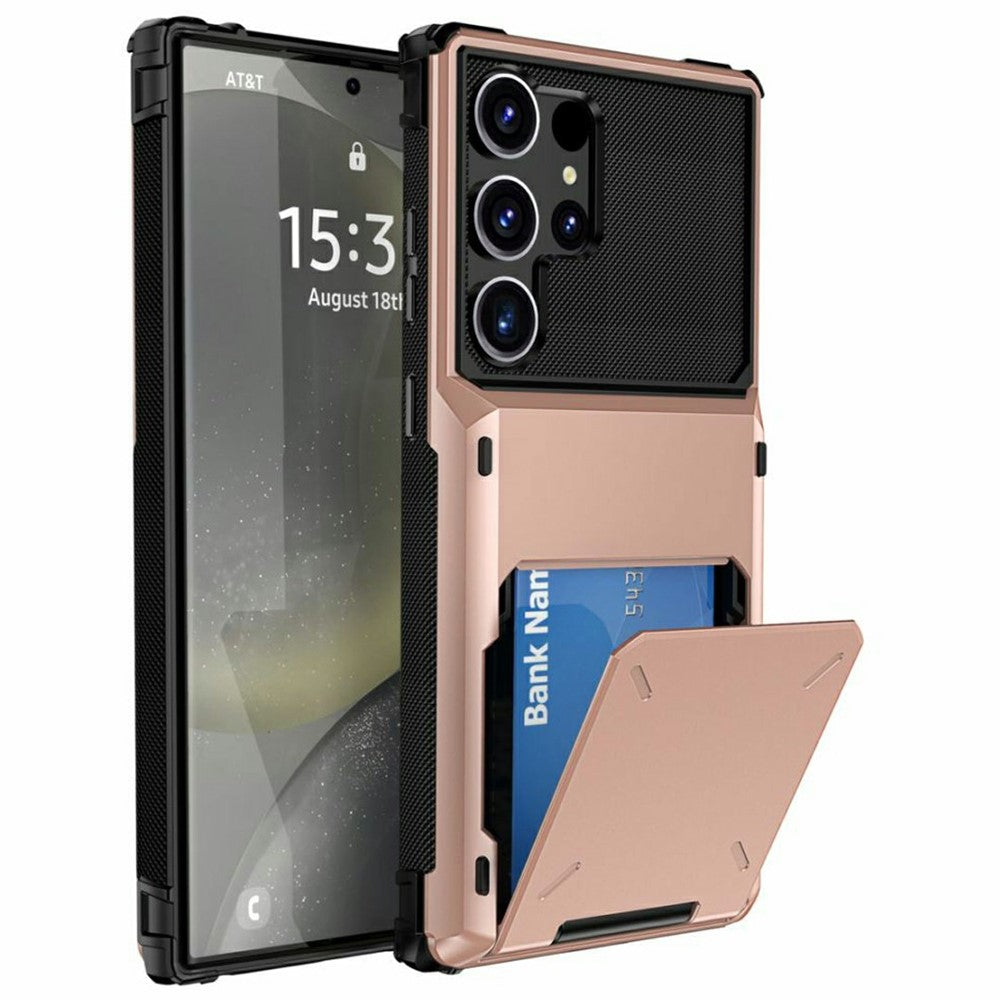 Til Samsung Galaxy S26 Ultra Etui PC + TPU Dobbeltlags Bagside Telefoncover med Kortholder