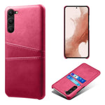 For Samsung Galaxy S23 Dual Card Slots PU Leather Coated PC Cover Bump Proof Protective Phone Case