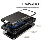Samsung Galaxy S26-skal PC + TPU med dubbla lager baksida med korthållare