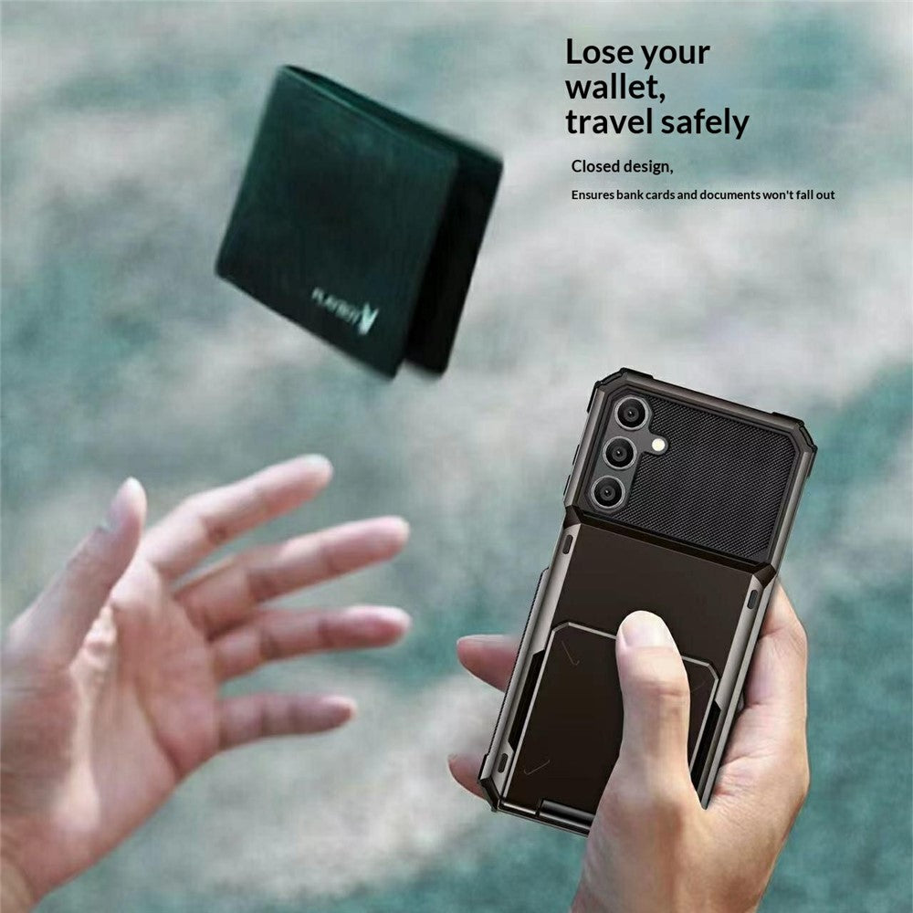 Samsung Galaxy S26-skal PC + TPU med dubbla lager baksida med korthållare
