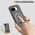For Google Pixel 10a Magnetic Case Matte Liquid Silicone TPU Shockproof Phone Cover with Kickastand and Tempered Glass