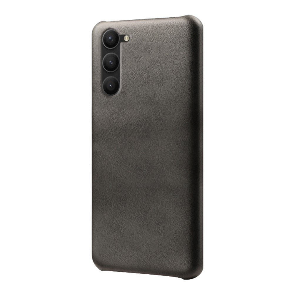 For Samsung Galaxy S23+ Calf Texture Anti-scratch Cell Phone Cover PU Leather Coated PC Case