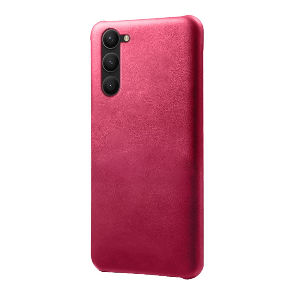 For Samsung Galaxy S23+ Calf Texture Anti-scratch Cell Phone Cover PU Leather Coated PC Case