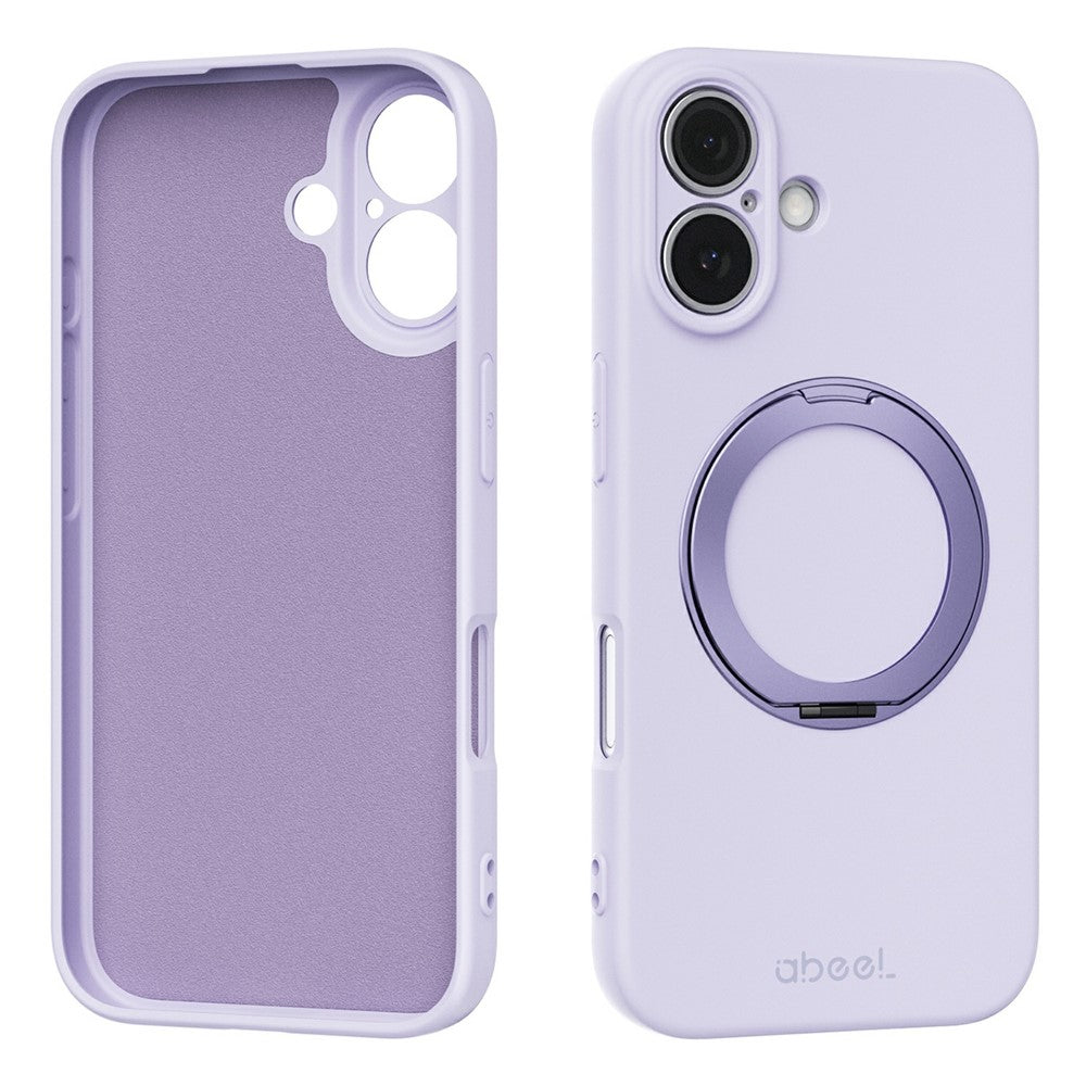 ABEEL For iPhone 16 Magnetic Case Kickstand Skin Touch Liquid Silicone Phone Cover