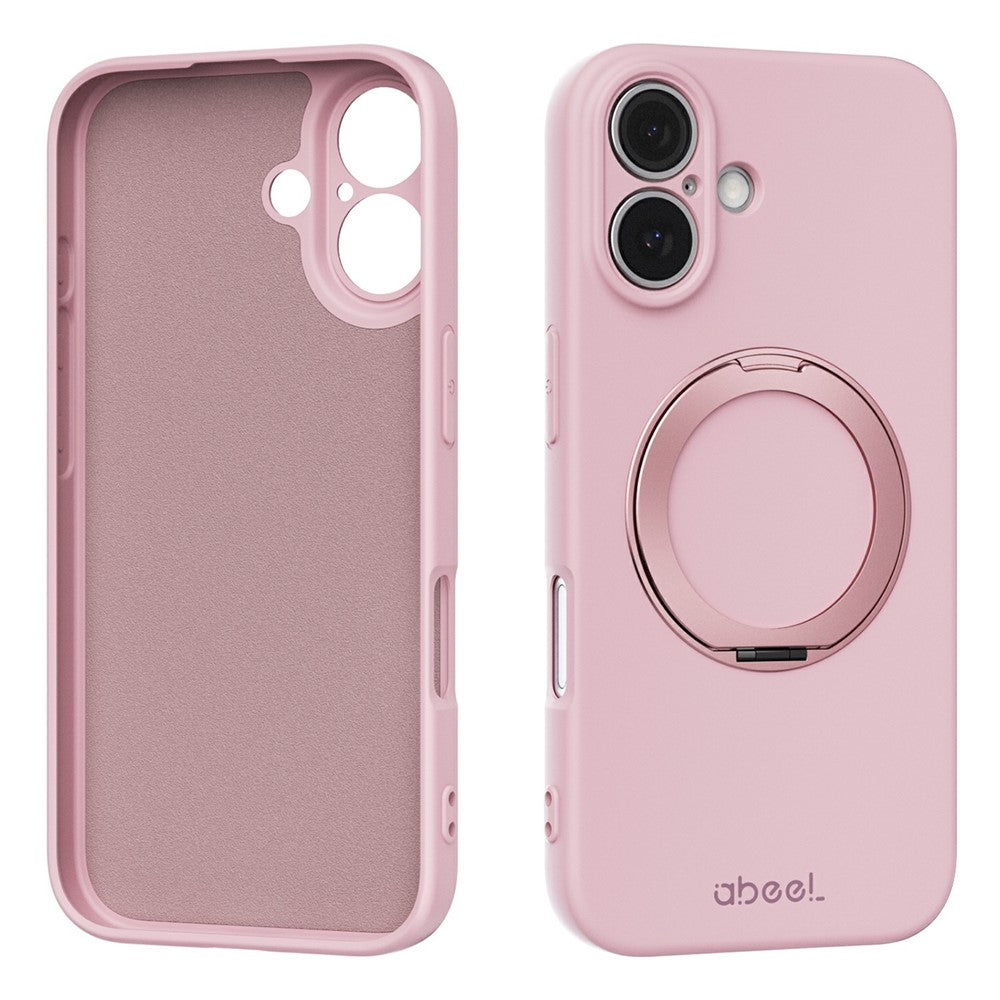 ABEEL For iPhone 16 Magnetic Case Kickstand Skin Touch Liquid Silicone Phone Cover