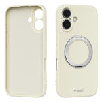 ABEEL For iPhone 16 Magnetic Case Kickstand Skin Touch Liquid Silicone Phone Cover