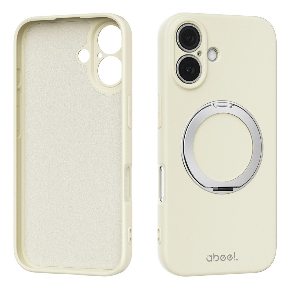 ABEEL For iPhone 16 Magnetic Case Kickstand Skin Touch Liquid Silicone Phone Cover
