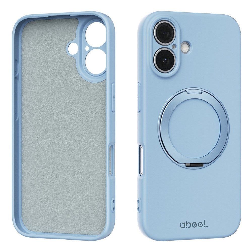 ABEEL For iPhone 16 Magnetic Case Kickstand Skin Touch Liquid Silicone Phone Cover