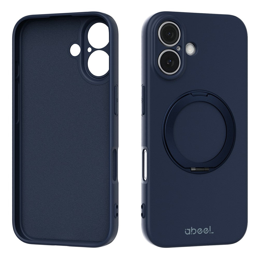 ABEEL For iPhone 16 Magnetic Case Kickstand Skin Touch Liquid Silicone Phone Cover
