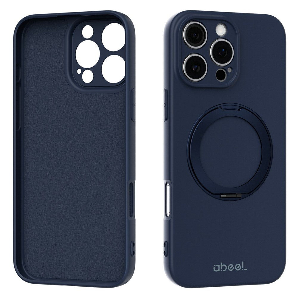 ABEEL For iPhone 16 Pro Magnetic Case Kickstand Skin Touch Liquid Silicone Phone Cover