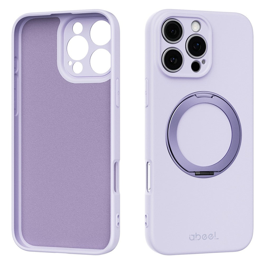 ABEEL For iPhone 16 Pro Max Magnetic Case Kickstand Skin Touch Liquid Silicone Phone Cover