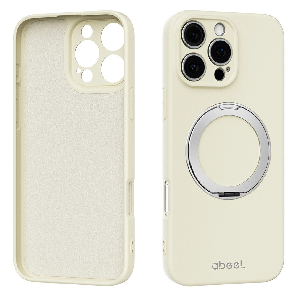 ABEEL For iPhone 16 Pro Max Magnetic Case Kickstand Skin Touch Liquid Silicone Phone Cover