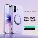 ABEEL For iPhone 17 Magnetic Case Kickstand Skin Touch Liquid Silicone Phone Cover