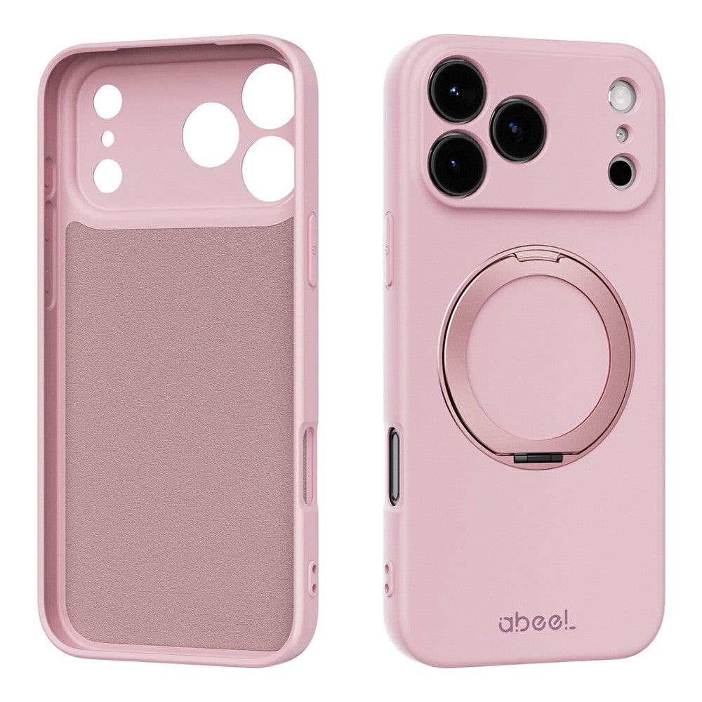 ABEEL For iPhone 17 Pro Magnetic Case Kickstand Skin Touch Liquid Silicone Phone Cover