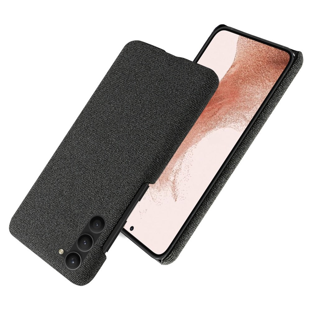 For Samsung Galaxy S23+ Solid Color Hard PC+Cloth Phone Cover Anti-scratch Protective Cover
