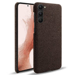 For Samsung Galaxy S23+ Solid Color Hard PC+Cloth Phone Cover Anti-scratch Protective Cover