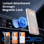 Samsung Galaxy S26 Magnetiskt Skal TPU PC Genomskinligt mobilskal med Explosionssäkert Härdat Glas