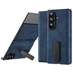 For Samsung Galaxy Z TriFold 5G Case Kickstand Nappa Texture Leather + PC Phone Cover