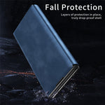 For Samsung Galaxy Z TriFold 5G Case Kickstand Nappa Texture Leather + PC Phone Cover