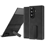 For Samsung Galaxy Z TriFold 5G Case Kickstand Nappa Texture Leather + PC Phone Cover