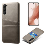 For Samsung Galaxy S23+ Dual Card Slots PU Leather Coated PC Cover Drop-proof Protective Phone Case