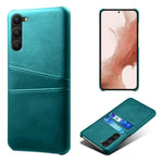 For Samsung Galaxy S23+ Dual Card Slots PU Leather Coated PC Cover Drop-proof Protective Phone Case
