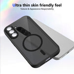 Samsung Galaxy S26+ magnetetui Skin Touch, mat pc- og TPU-mobilcover med stødbeskyttelse - sort