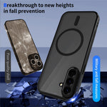 Samsung Galaxy S26+ magnetetui Skin Touch, mat pc- og TPU-mobilcover med stødbeskyttelse - sort