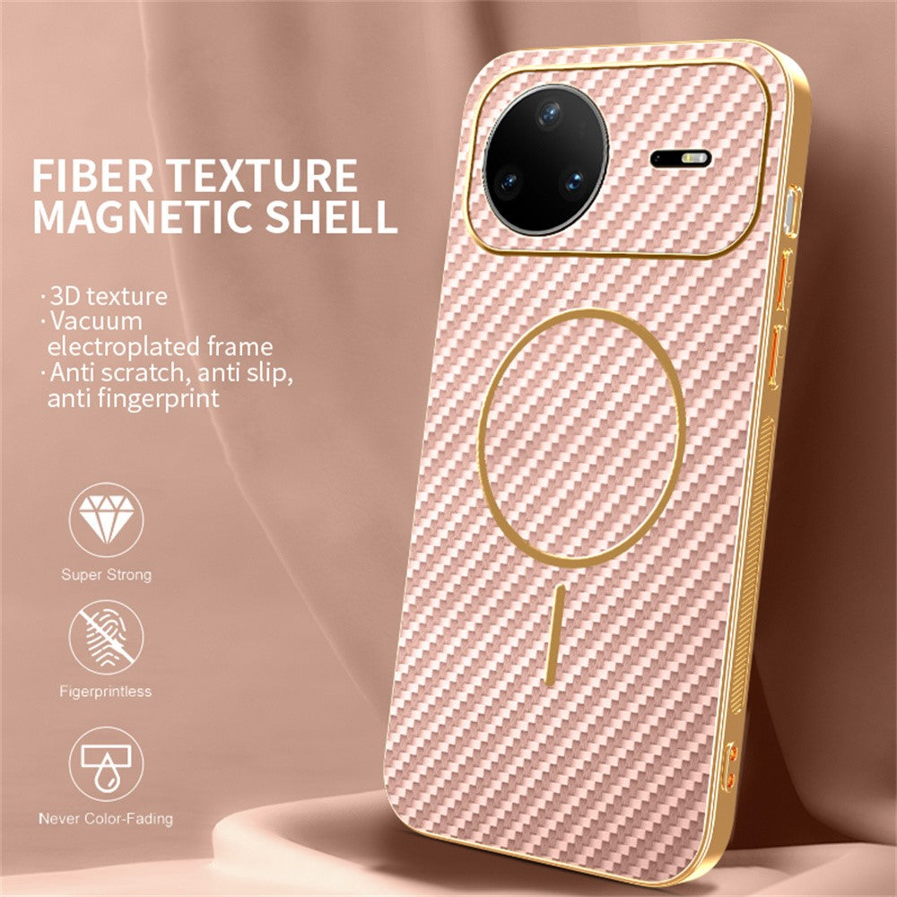 For Huawei nova 15 Pro 5G Case Carbon Fiber Textured Electroplated TPU Phone Back Cover