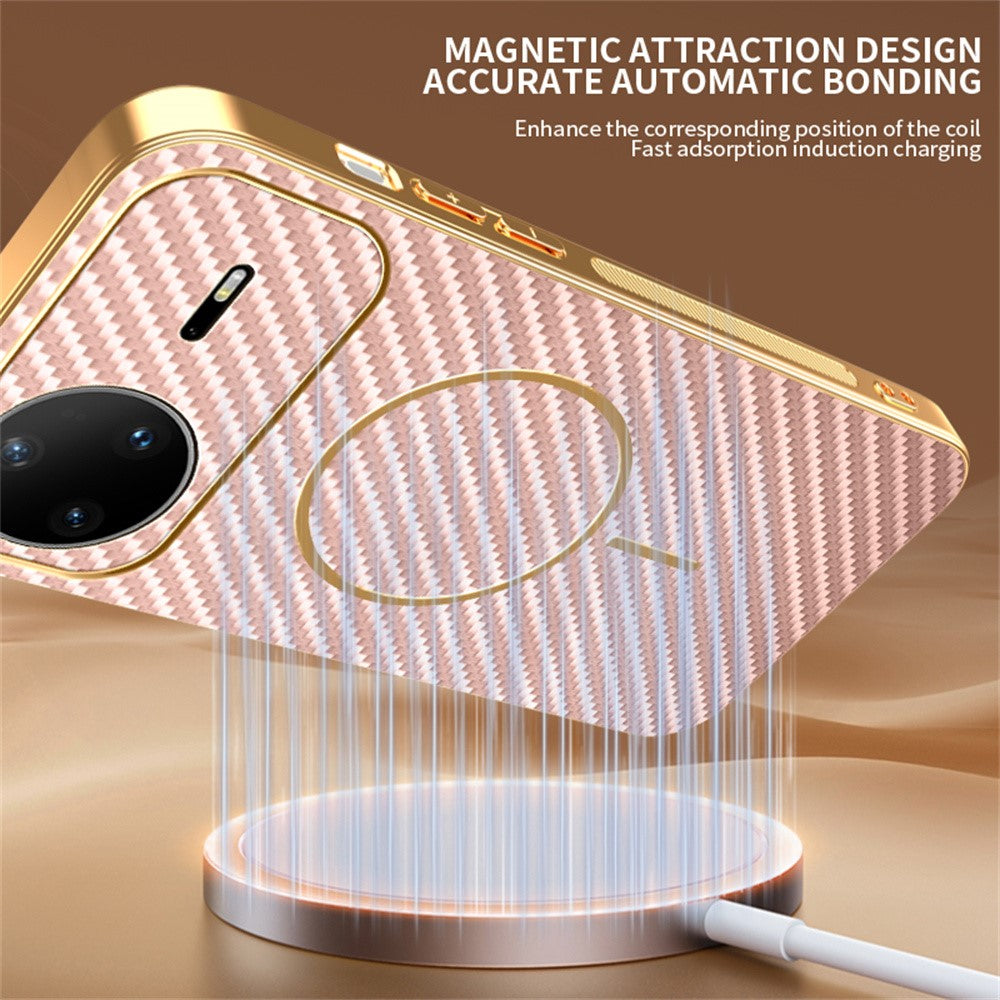 For Huawei nova 15 Pro 5G Case Carbon Fiber Textured Electroplated TPU Phone Back Cover
