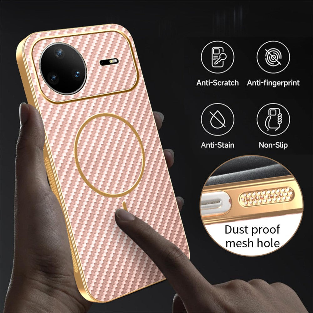 For Huawei nova 15 Pro 5G Case Carbon Fiber Textured Electroplated TPU Phone Back Cover