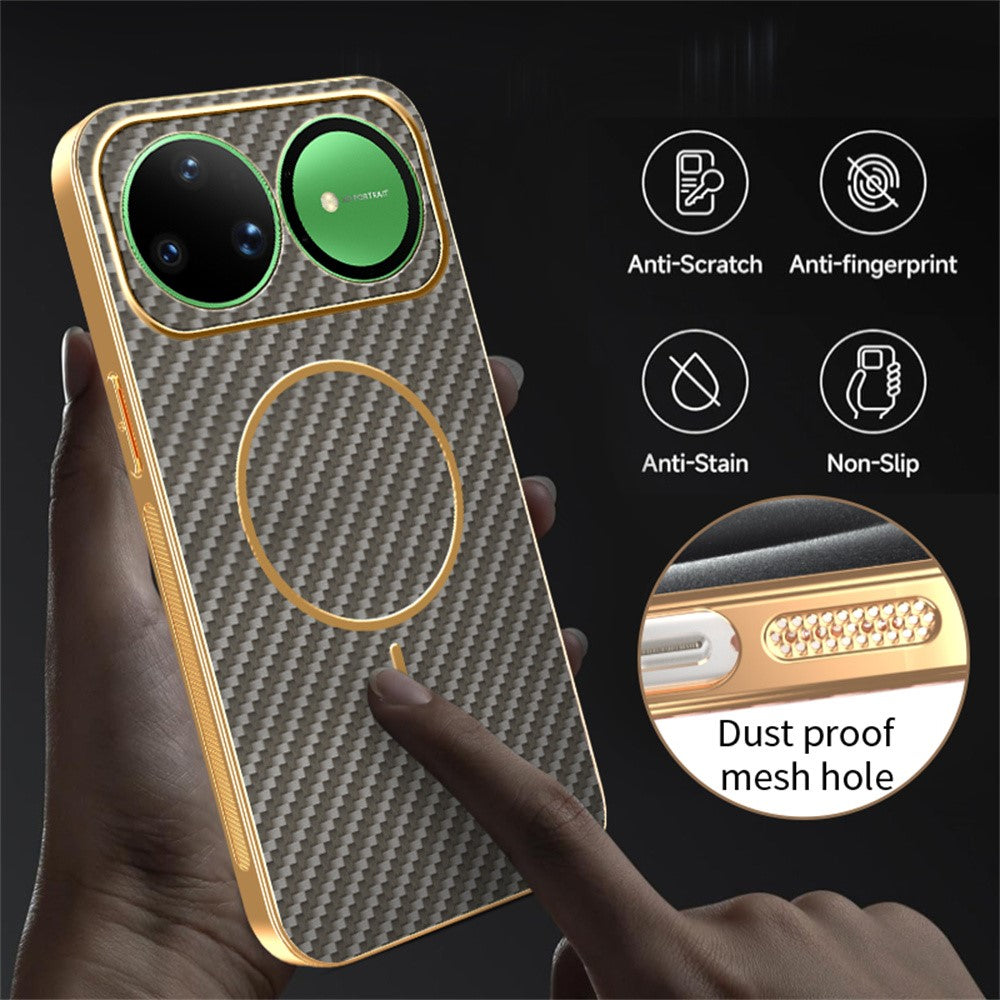 For Huawei nova 15 Ultra 5G Case Carbon Fiber Textured Electroplated TPU Phone Back Cover