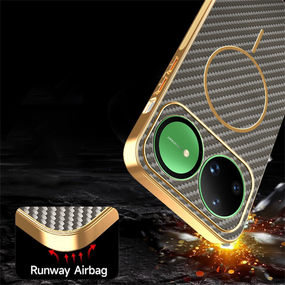 For Huawei nova 15 Ultra 5G Case Carbon Fiber Textured Electroplated TPU Phone Back Cover