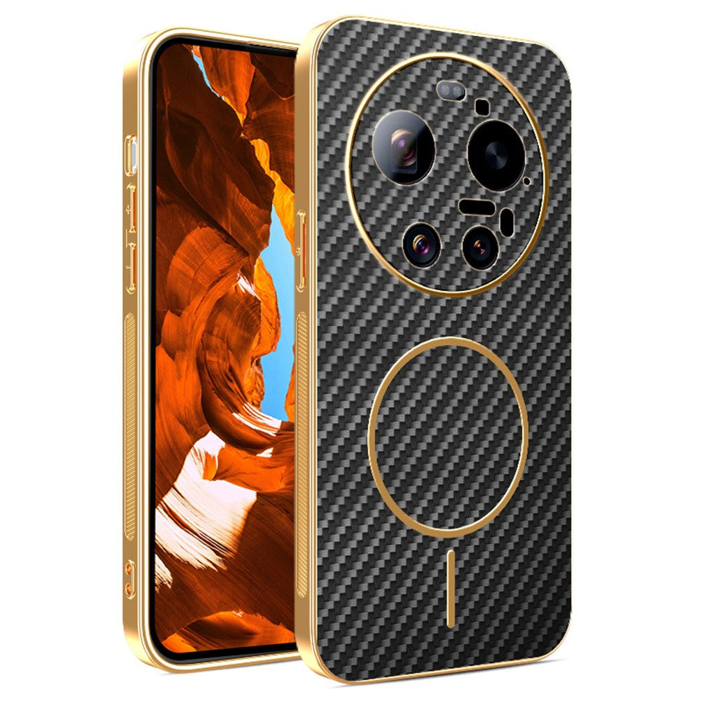 Xiaomi 17 Ultra 5G-skal, kolfiberstrukturerat, elektropläterat TPU-bakstycke