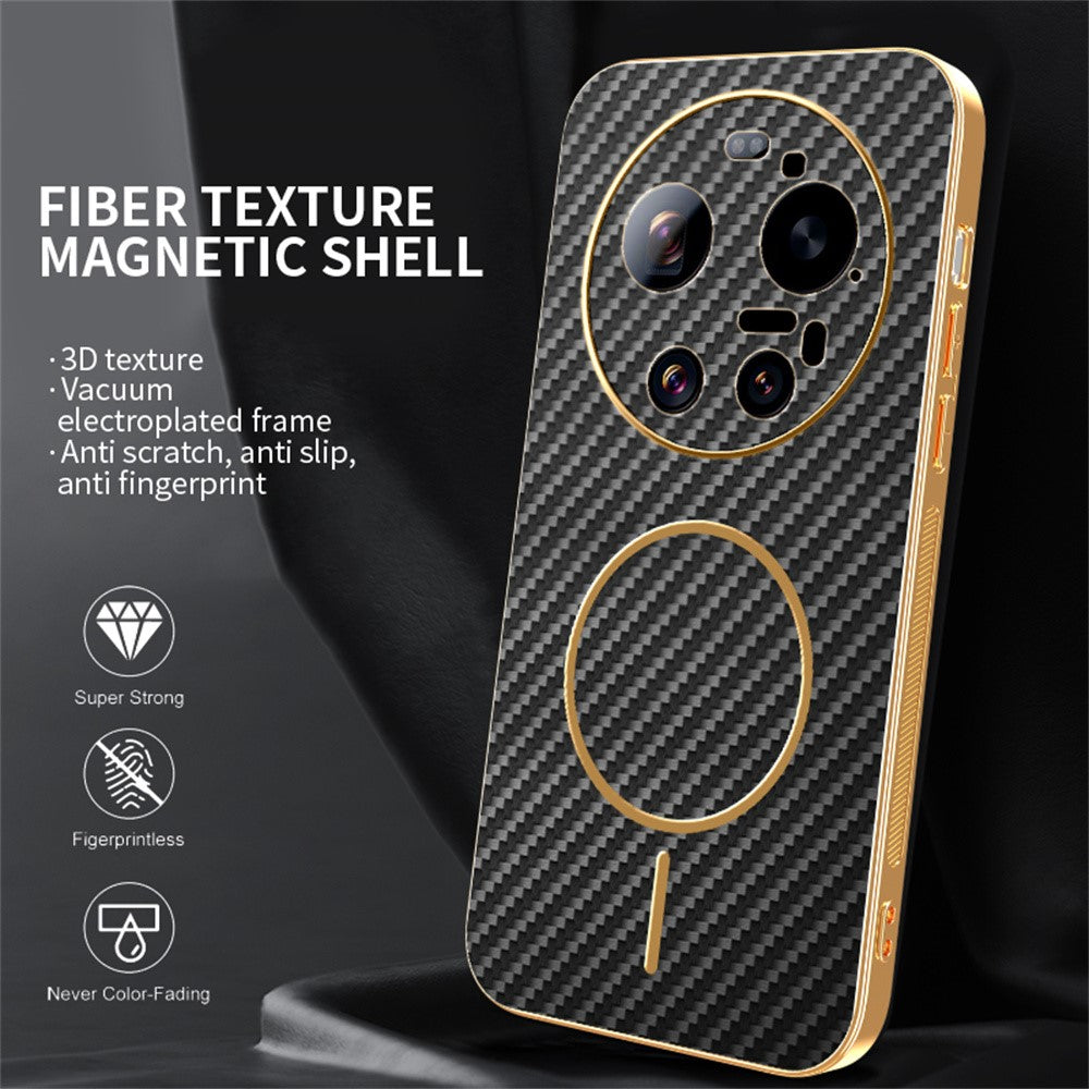 For Xiaomi 17 Ultra 5G Case Carbon Fiber Textured Electroplated TPU Phone Back Cover