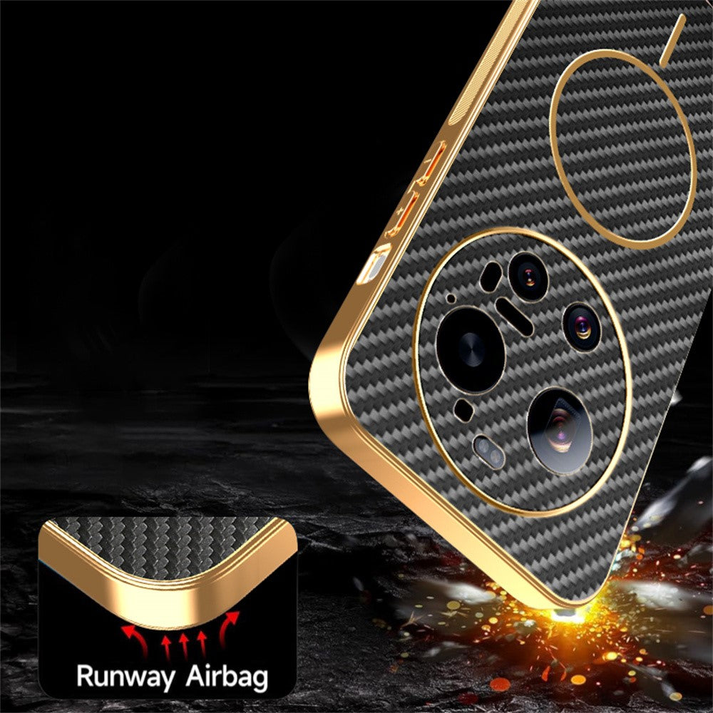 For Xiaomi 17 Ultra 5G Case Carbon Fiber Textured Electroplated TPU Phone Back Cover