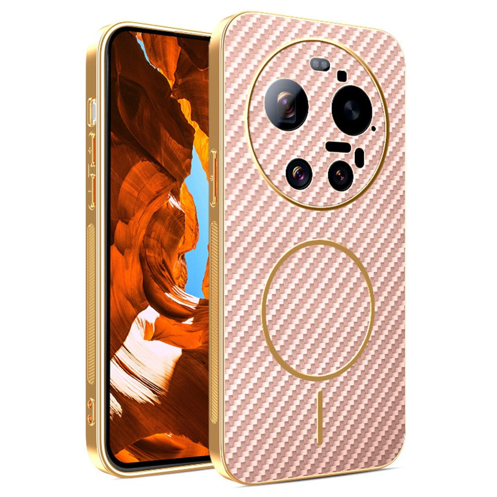 For Xiaomi 17 Ultra 5G Case Carbon Fiber Textured Electroplated TPU Phone Back Cover