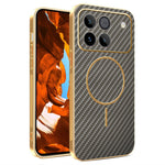 Phone Case For Honor Win 5G / Win RT 5G Carbon Fiber Textured Electroplated TPU Phone Back Cover