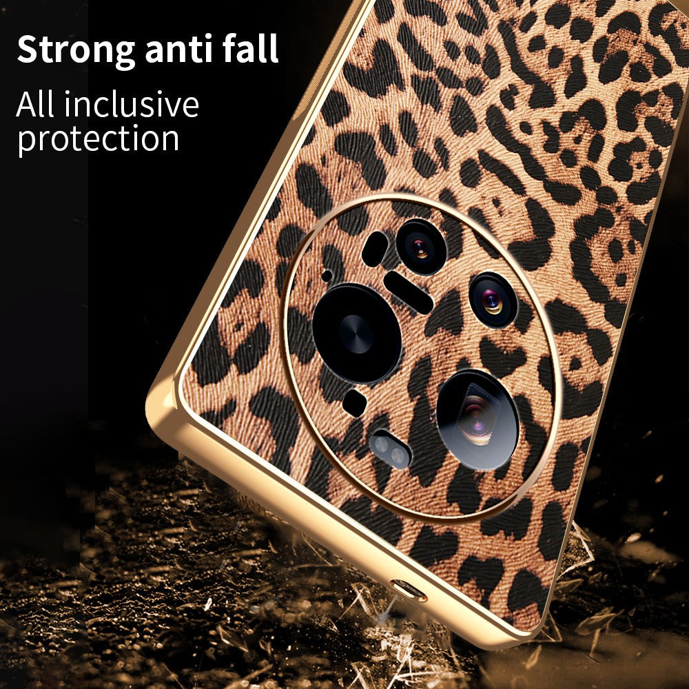 For Xiaomi 17 Ultra 5G Case PU Leather Coated PC + TPU Electroplating Phone Cover