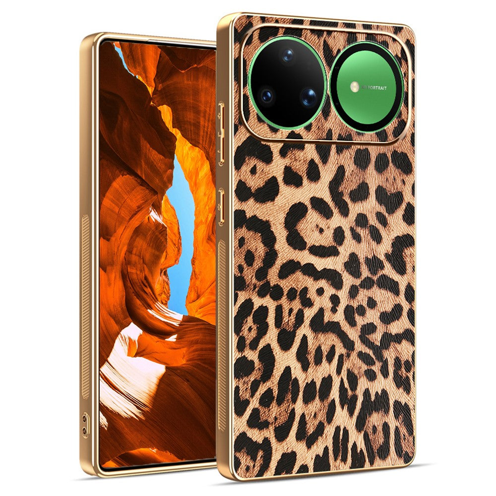 Huawei Nova 15 Ultra 5G-skal i PU-läder med PC + TPU-elektroplätering