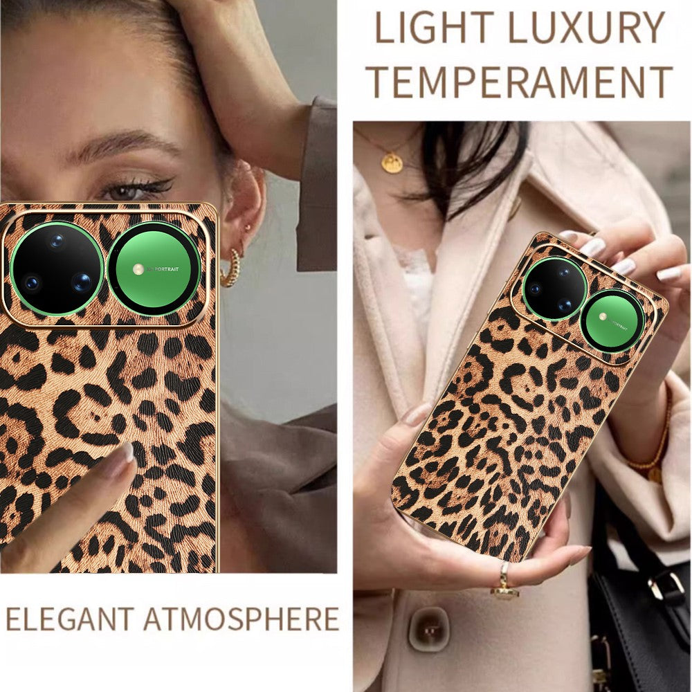 For Huawei nova 15 Ultra 5G Case PU Leather Coated PC + TPU Electroplating Phone Cover