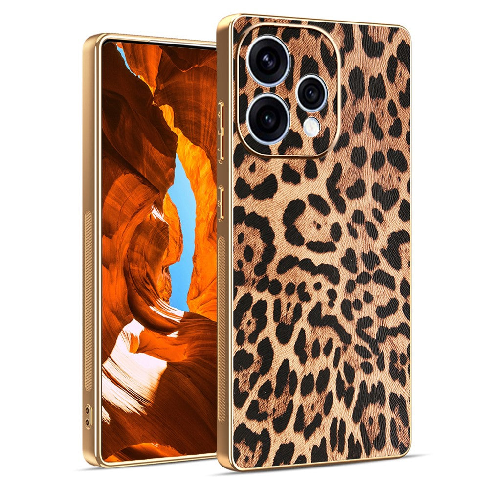 Phone Case For Oppo Reno15 5G (Global)  /  15c 5G (China) PU Leather Coated PC + TPU Electroplating Phone Cover