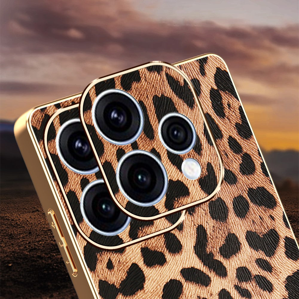 Phone Case For Oppo Reno15 5G (Global)  /  15c 5G (China) PU Leather Coated PC + TPU Electroplating Phone Cover