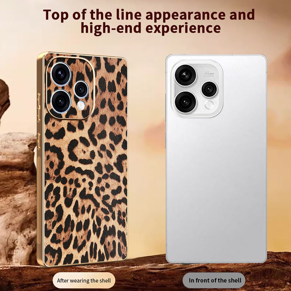 Phone Case For Oppo Reno15 5G (Global)  /  15c 5G (China) PU Leather Coated PC + TPU Electroplating Phone Cover