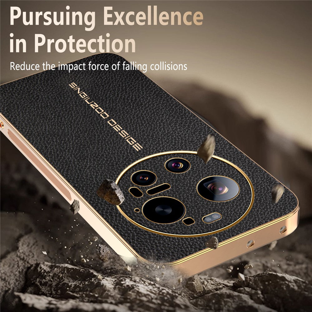 For Xiaomi 17 Ultra 5G Case Anti Scratch Litchi Texture TPU Leather PU Phone Back Cover