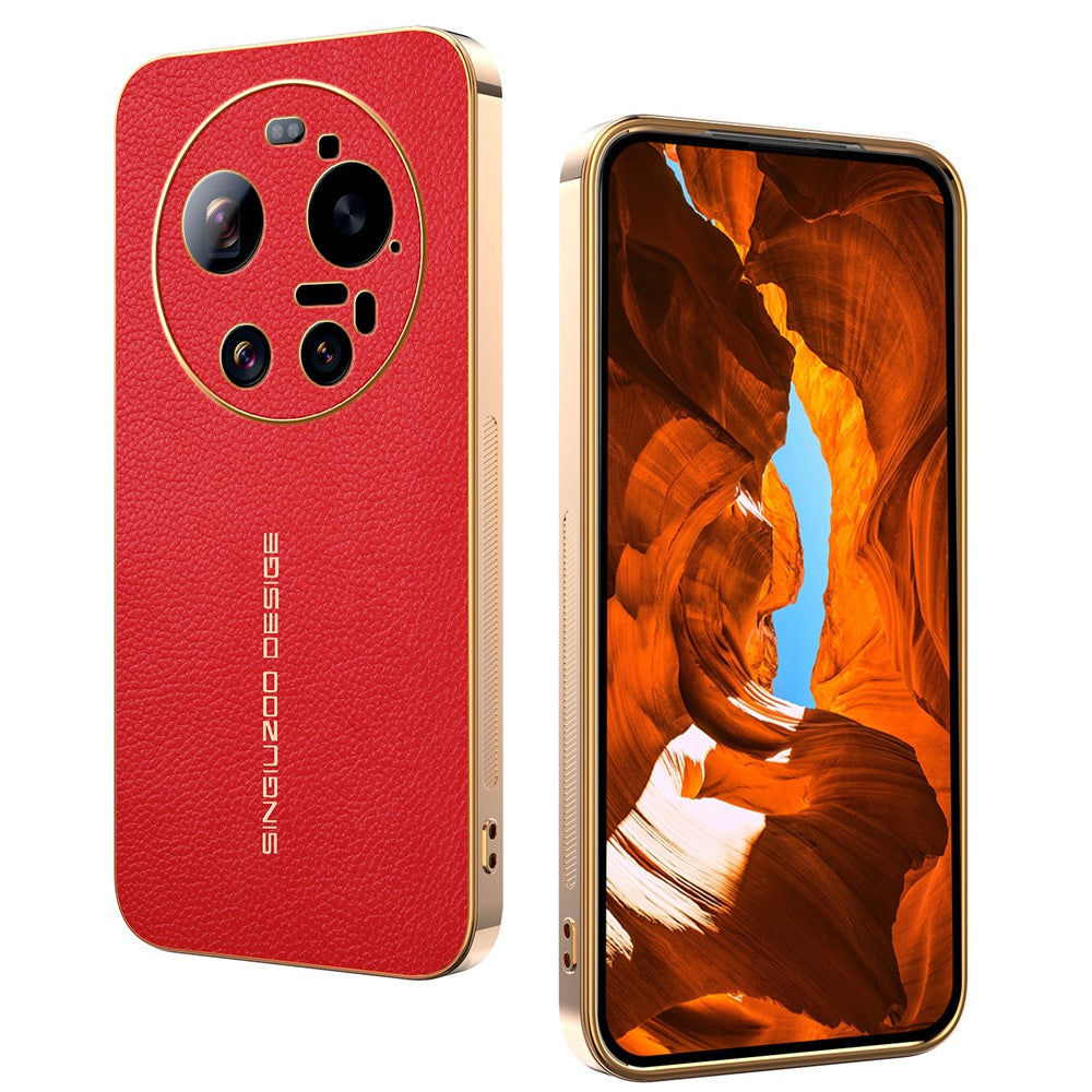 For Xiaomi 17 Ultra 5G Case Anti Scratch Litchi Texture TPU Leather PU Phone Back Cover