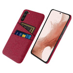 For Samsung Galaxy S23+ Cloth Texture Phone Case Dual Card Slots Hard PC Phone Back Cover